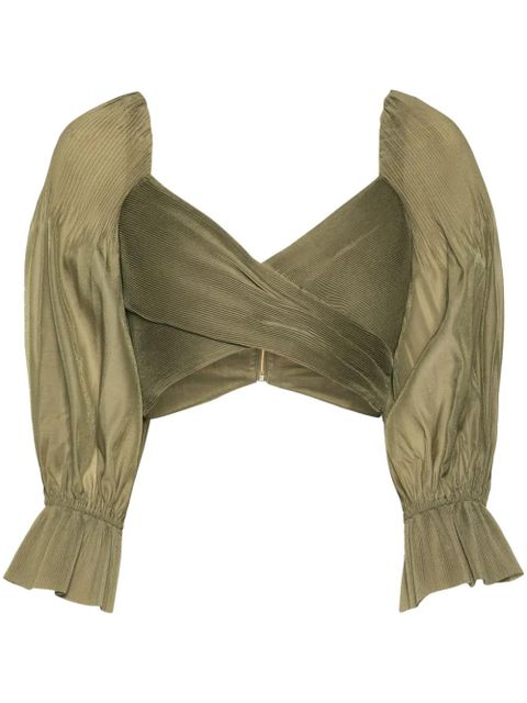 ZIMMERMANN plissé cropped top - Green