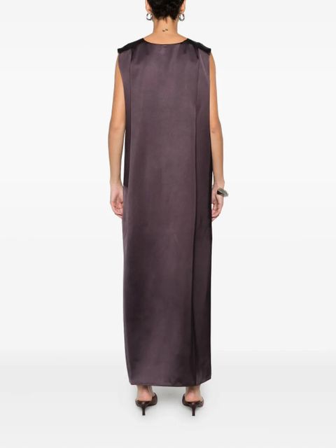 Sportmax V-neck draped maxi dress - Brown