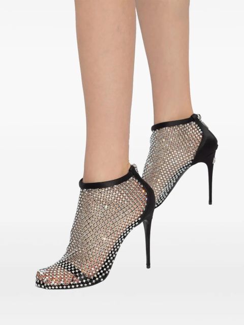 Dolce & Gabbana 110mm mesh-panelled leather pumps - Silver