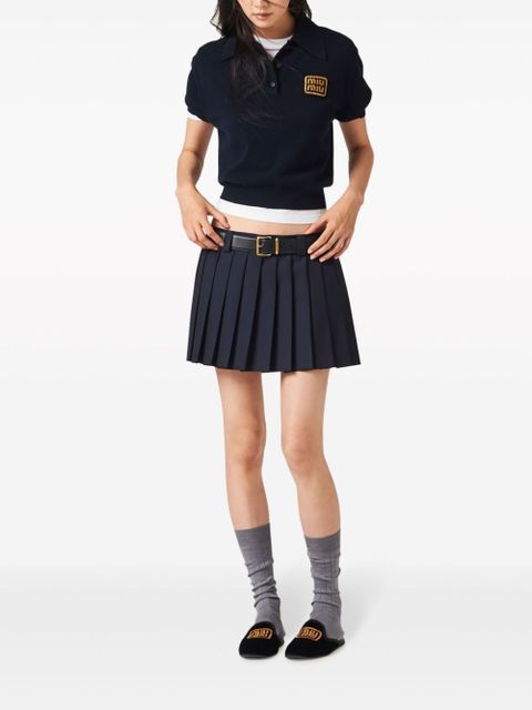 Miu Miu pleated wool miniskirt - Blue