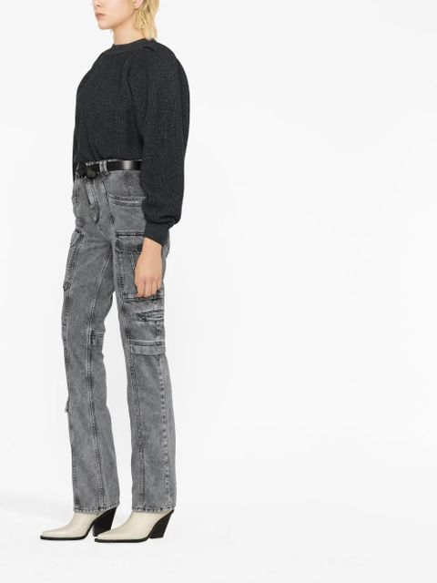 ISABEL MARANT Vokayo cargo straight-leg jeans - Grey