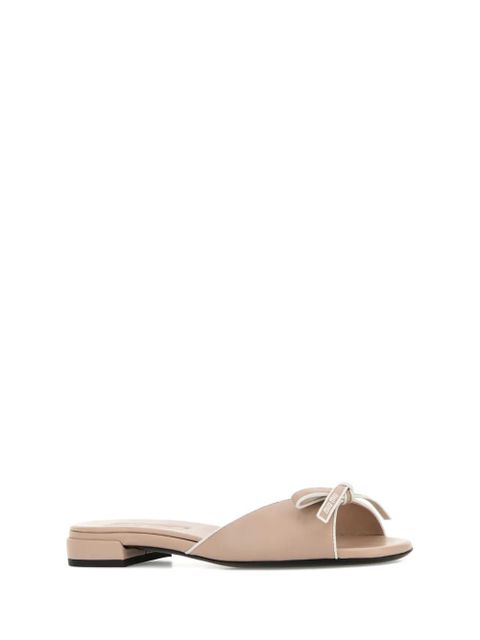 Miu Miu bow-embellished leather sandals - Neutrals - zdjęcie produktu nr 2