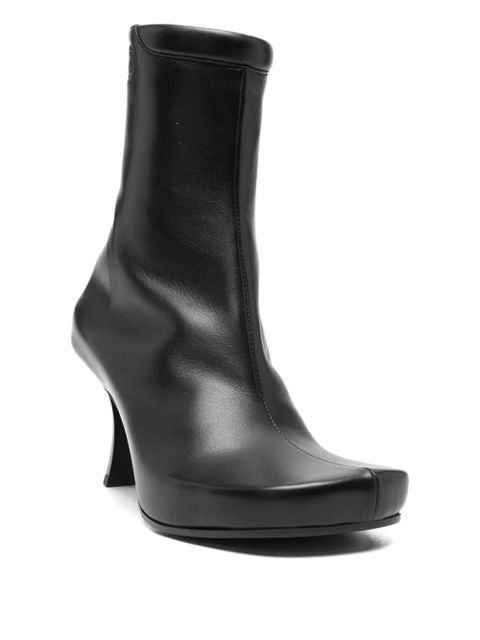 Balenciaga 75mm leather square-toe boots - Black