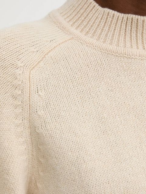 Sessun sweter wełniany damski kolor beżowy z półgolfem 25109005