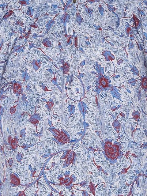 Ulla Johnson Perline floral-print ruffled blouse - Blue - zdjęcie produktu nr 2