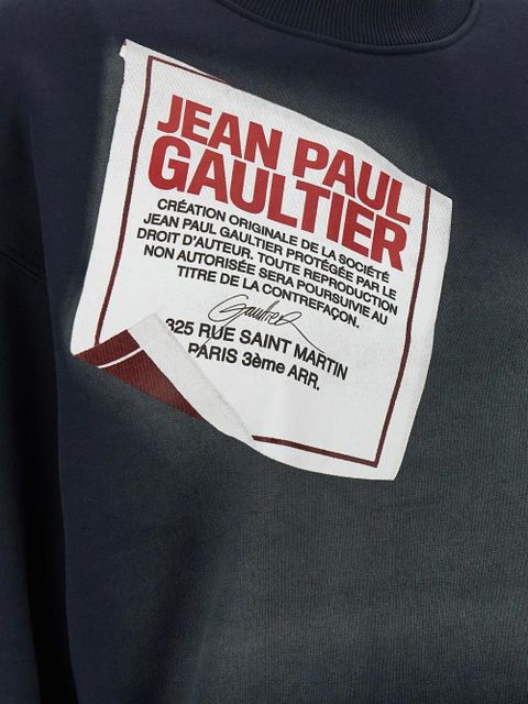 Jean Paul Gaultier label-print cotton sweatshirt - Blue