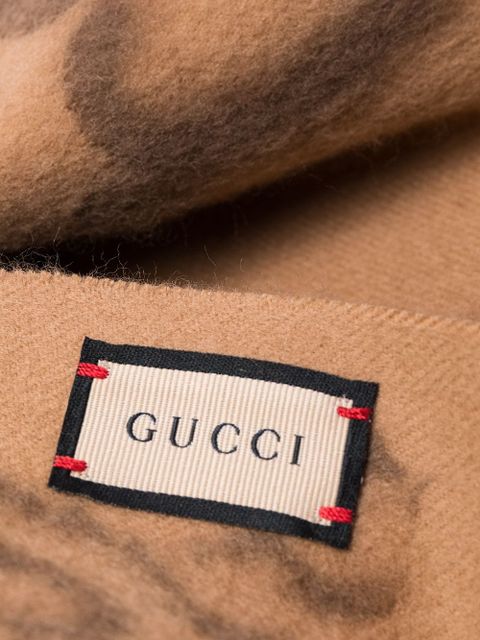 Gucci GG logo wool scarf - Brown - zdjęcie produktu nr 2