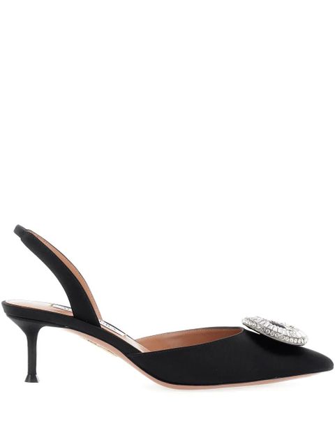 Aquazzura Crystal Hoop slingback pumps - Black - zdjęcie produktu nr 1