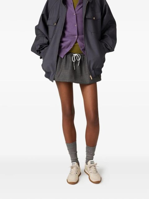 Miu Miu Prince Of Wales check mini skirt - Grey