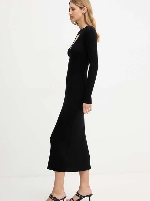 Diesel sukienka wełniana M-OLONI kolor czarny maxi rozkloszowana A18905.0PLBF - zdjęcie produktu nr 2