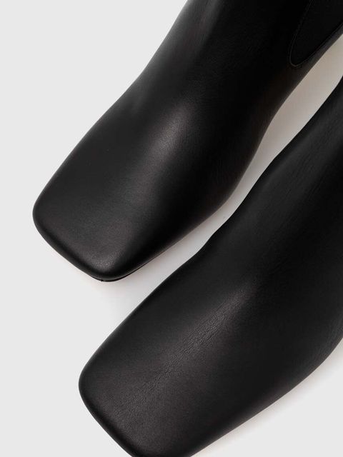 JW Anderson sztyblety skórzane Chain Heel damskie kolor czarny na słupku ANW43021A