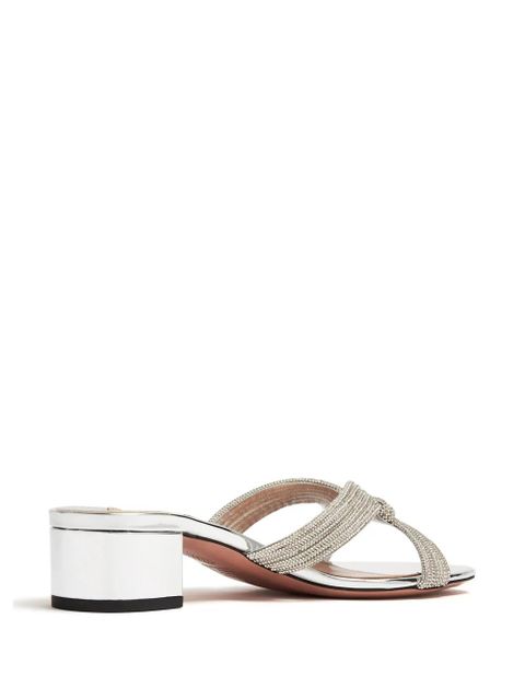 Aquazzura Muse 35mm leather sandals - Silver