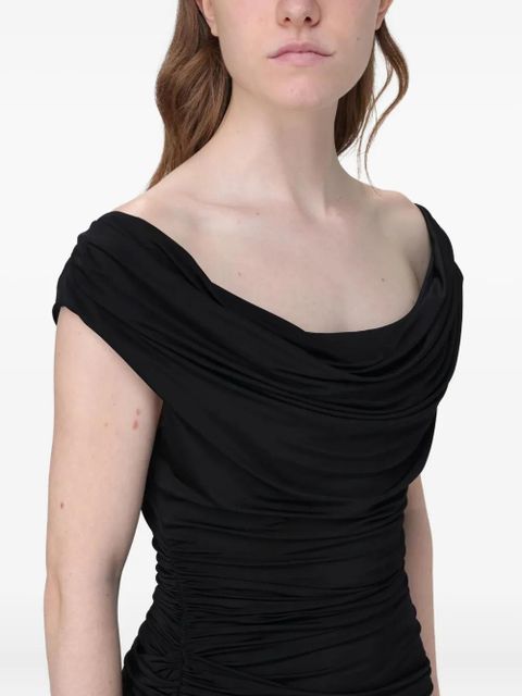 Magda Butrym cowl-neck draped mini dress - Black