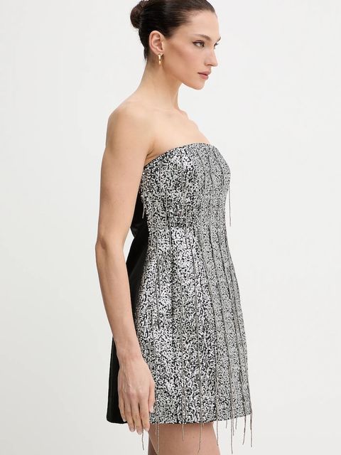 Bardot sukienka kolor czarny mini rozkloszowana 60099DB1