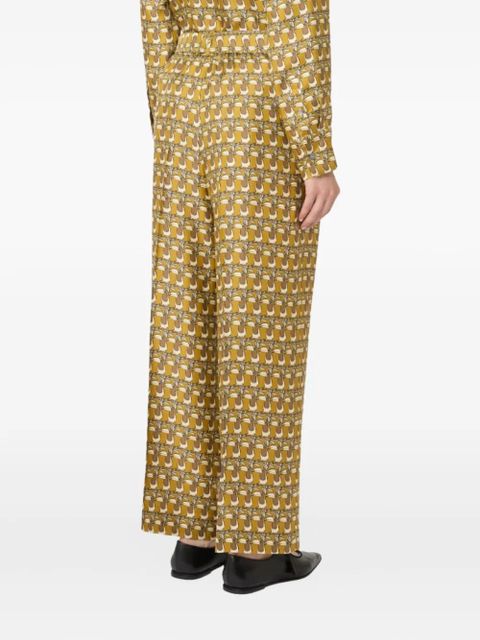 Max Mara print belted trousers - Yellow