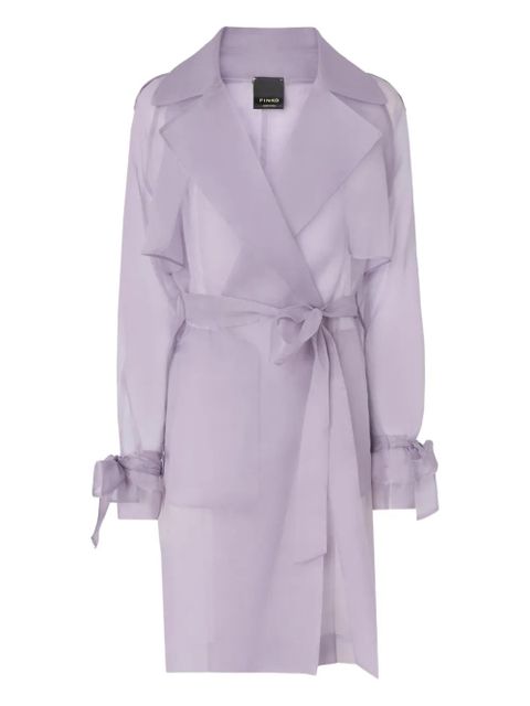 PINKO tie-detail belted coat - Purple - zdjęcie produktu nr 1