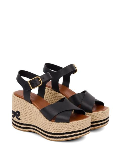 Chloé crisscross wedge sandals - Black - zdjęcie produktu nr 2