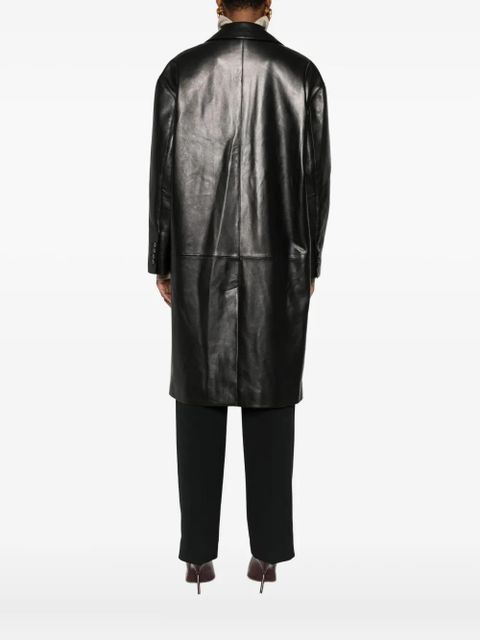 Magda Butrym leather button-fastening coat - Black