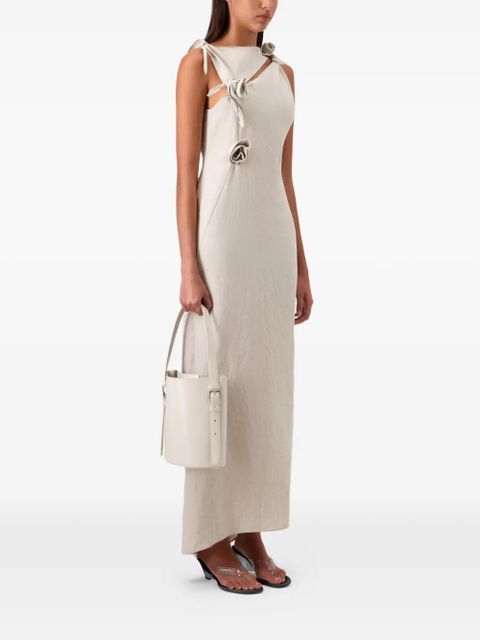 Coperni rosette knots flower gown maxi dress - Neutrals