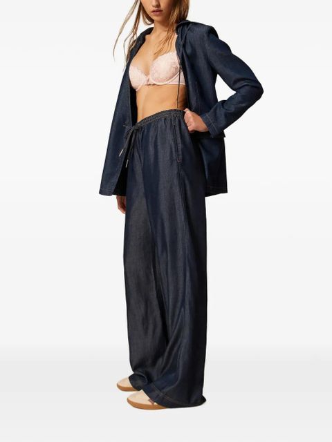 TWINSET elasticated-waistband trousers - Blue