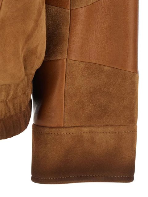 Versace patchwork leather jacket - Brown