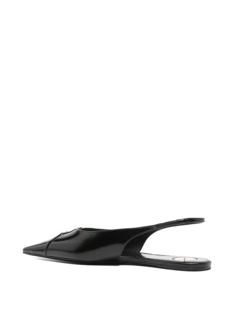 Saint Laurent Babylone slingback pointed-toe flats - Black - zdjęcie produktu nr 2