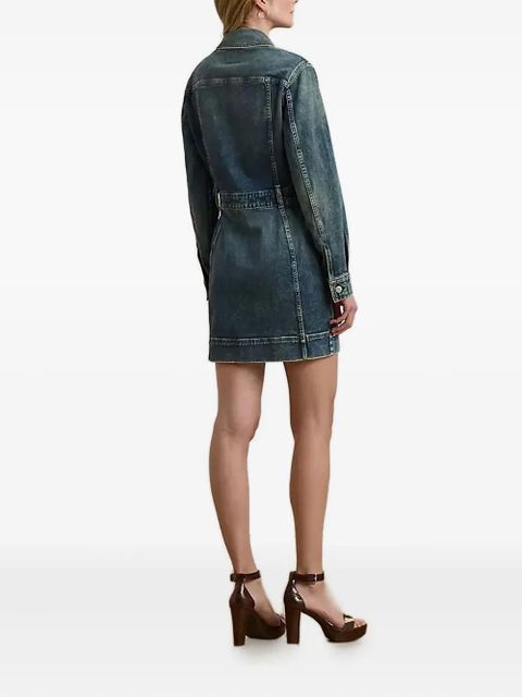 Lauren Ralph Lauren button-fastening denim mini dress - Blue