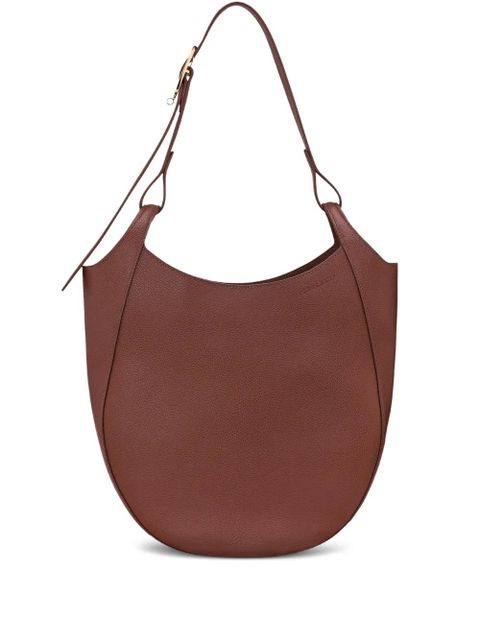 Longchamp large Le Foulonné grained-leather shoulder bag - Brown - zdjęcie produktu nr 1