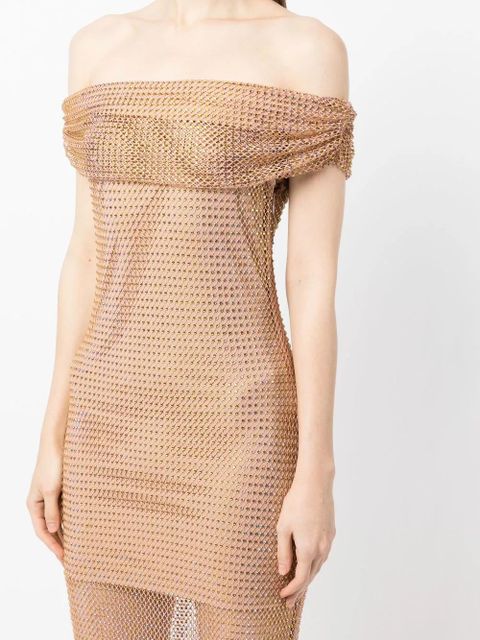 Self-Portrait rhinestone-embellished maxi-dress - Metallic