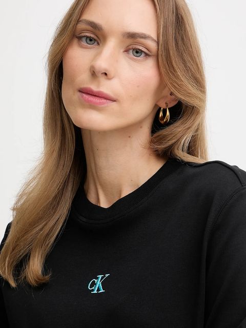 Calvin Klein Jeans longsleeve bawełniany kolor czarny LV047D223G