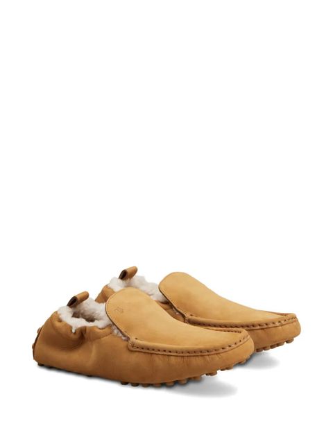 Tod's shearling-lined pebble-detail loafers - C811