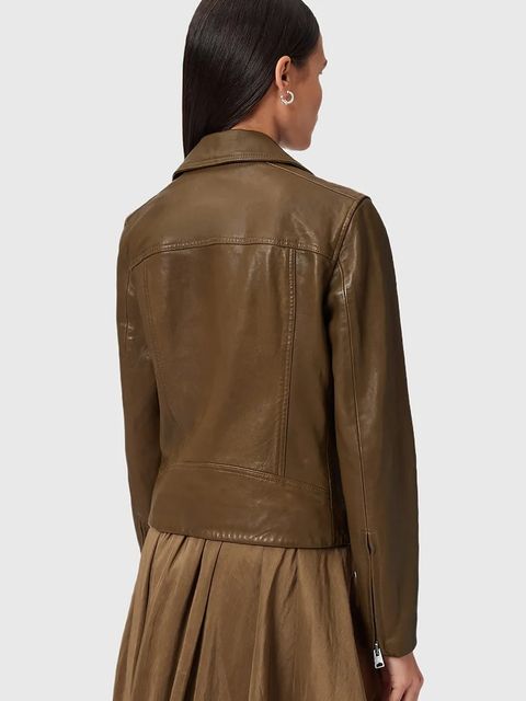 AllSaints kurtka skórzana DALBY BIKER damska kolor brązowy W099LB - zdjęcie produktu nr 2