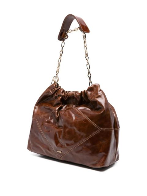 Ba&Sh June chain-strap leather tote bag - Brown