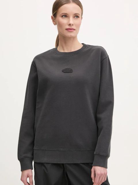 The North Face bluza bawełniana Nature Relaxed damska kolor szary z aplikacją NF0A8BVXJK31