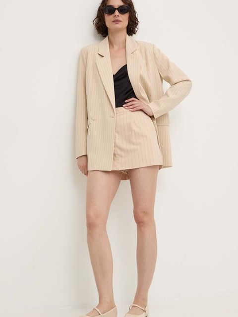 Answear.LAB spódnicospodnie kolor beżowy wzorzyste high waist