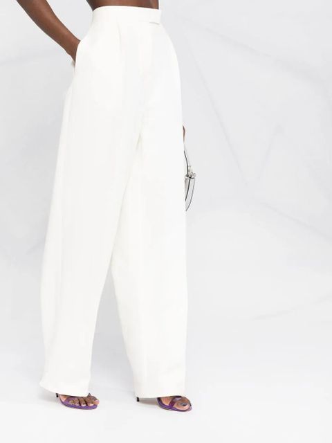 FENDI straight-leg high-waisted trousers - White