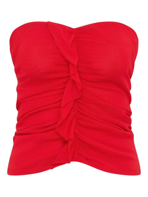 Paris Georgia ruffled strapless top - Red - zdjęcie produktu nr 1