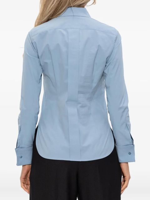 Max Mara logo-embroidered cotton shirt - Blue