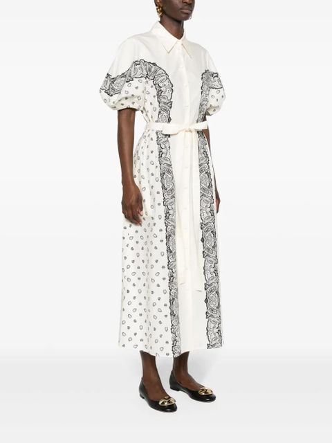 Chloé bandana-print midi shirt dress - White