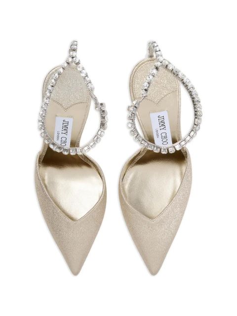 Jimmy Choo Saeda 100 crystal-embellished pumps - Gold