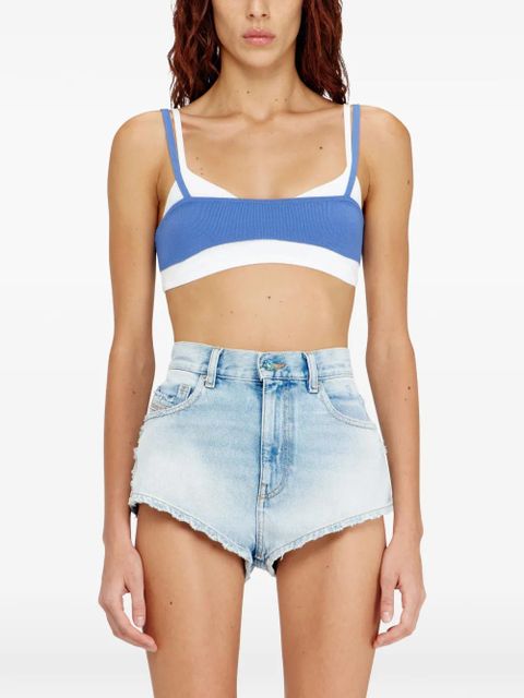 Diesel M-Zelda ribbed panelled top - Blue