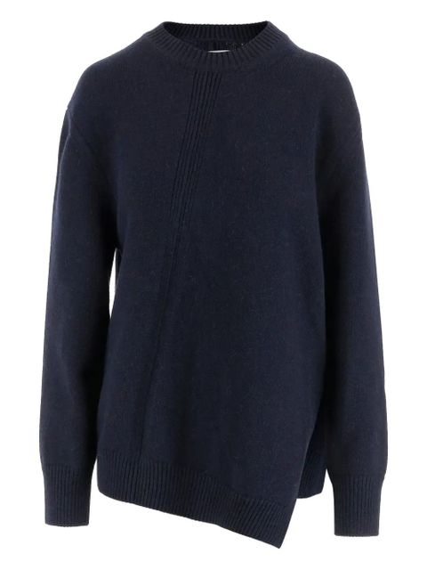 Jil Sander asymmetric ribbed sweater - Blue - zdjęcie produktu nr 1