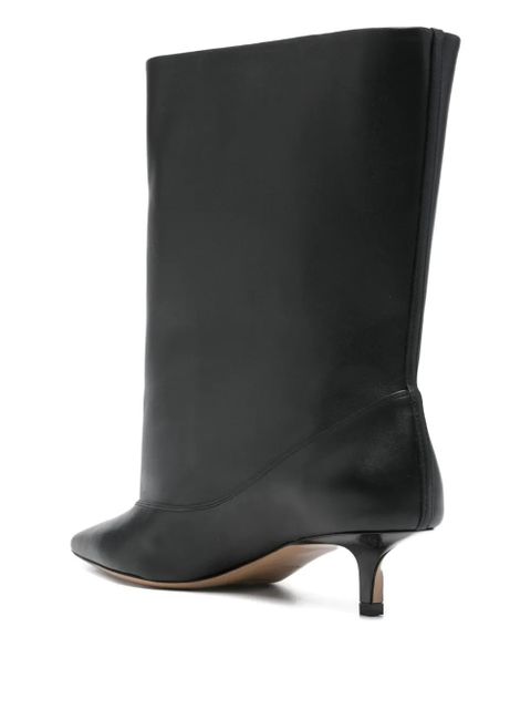 Jacquemus 45mm pointed-toe kitten-heel boots - Black