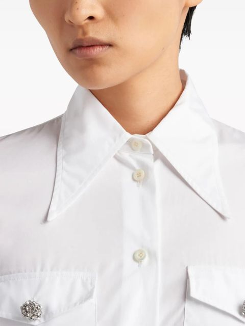 Prada jewel-buttons poplin shirt - White