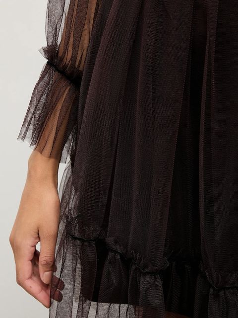 Answear.LAB sukienka kolor brązowy mini rozkloszowana