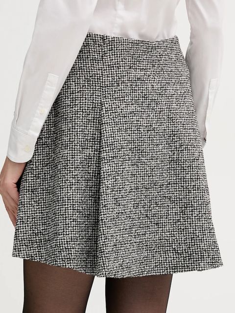 Tommy Hilfiger spódnica z domieszką wełny kolor szary mini rozkloszowana WW0WW48787 - zdjęcie produktu nr 2