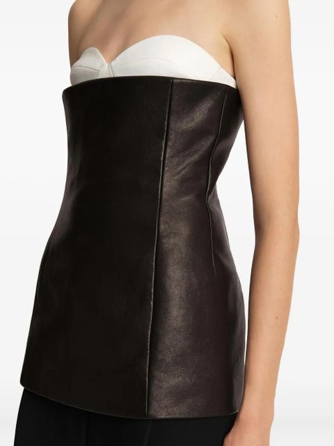 KHAITE Ayla leather top - Black