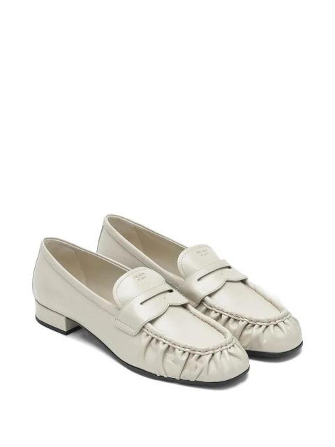 Prada ruched loafers - Neutrals - zdjęcie produktu nr 2