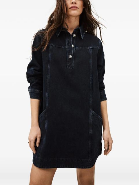 Ba&Sh Tona button-collar denim dress - Blue