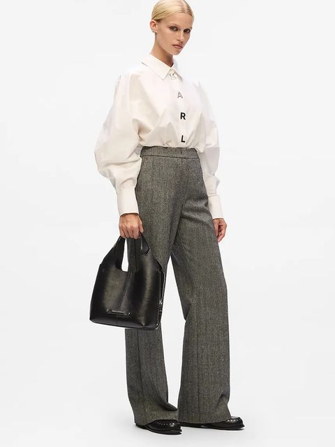 Karl Lagerfeld torebka skórzana kolor czarny A4W30271